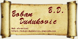 Boban Duduković vizit kartica